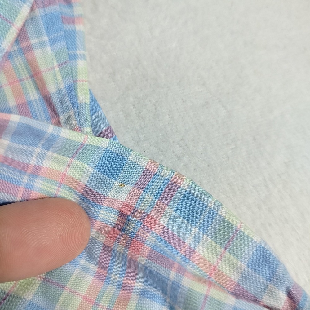 Vineyard Vines Shirt Mens Medium Blue Pink Plaid Button Down Whale Logo Cotton - Picture 5 of 10